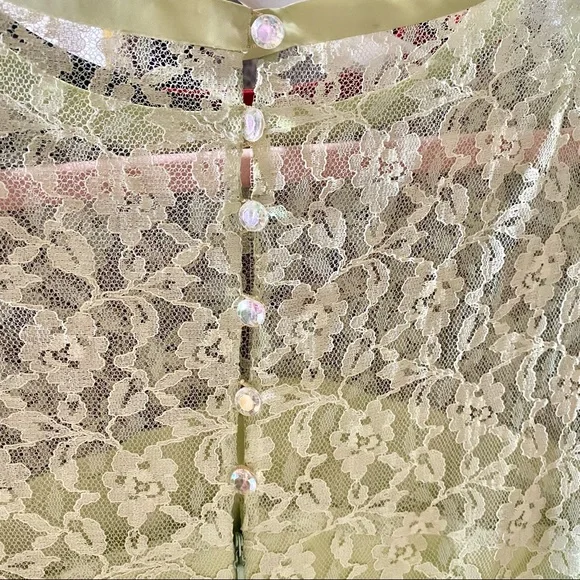 Vintage 60s light green lace dress - Picture 6 of 6